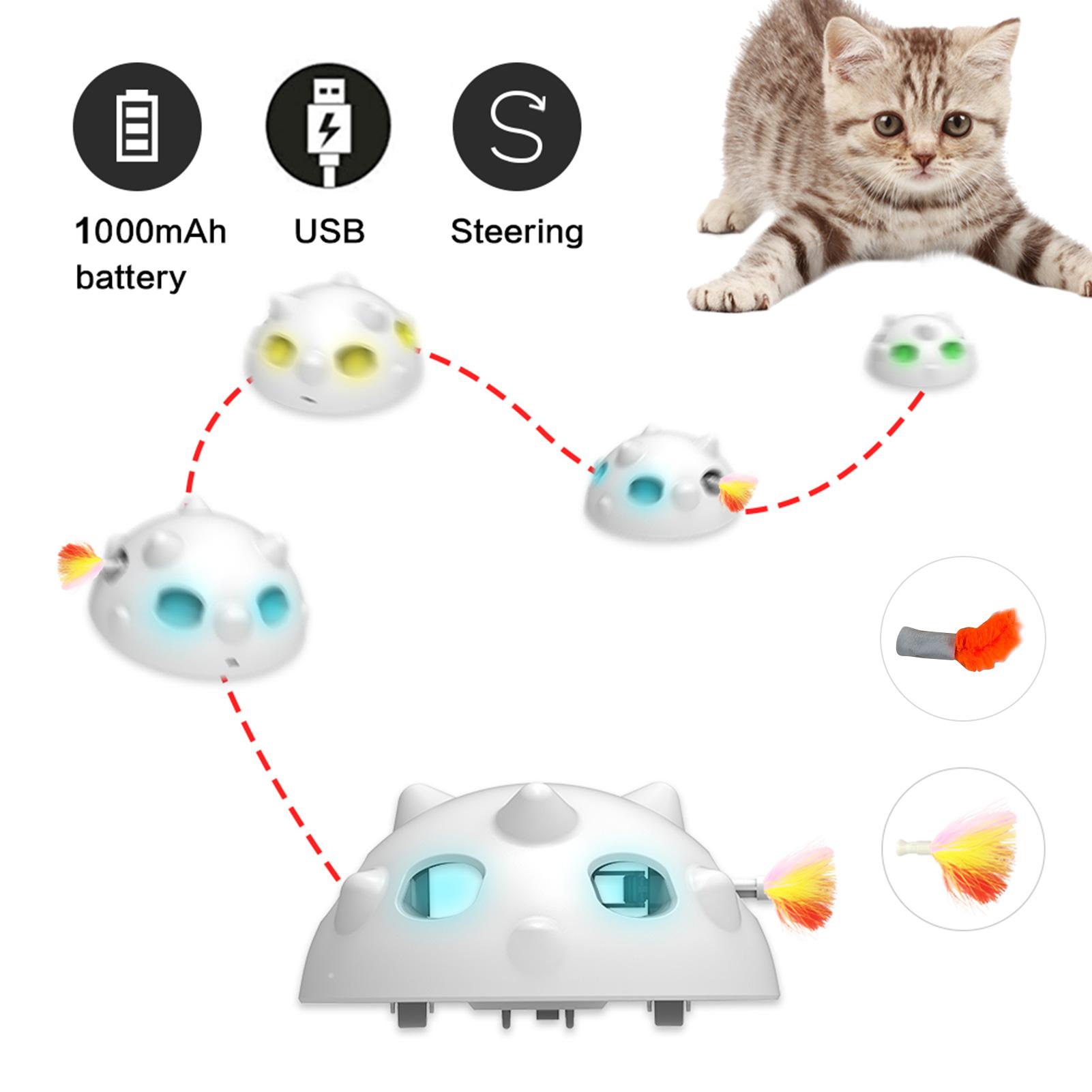 Đồ chơi thông minh tương tác cho mèo Tích hợp G-Senso với đèn LED đổi màu,3 Chế độ và USB có thể sạc lại