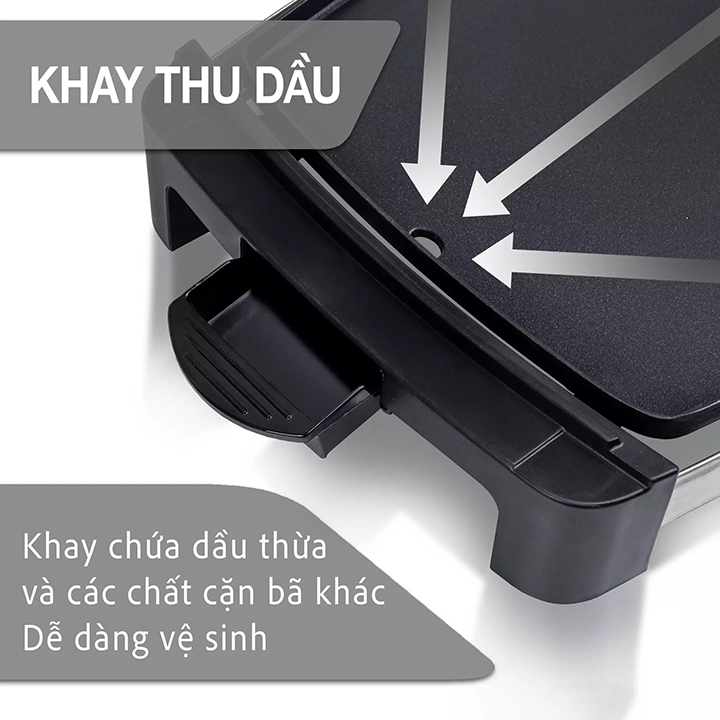 Bếp Nướng Điện Không Khói Lebenlang LBG8588 Hàng Chính Hãng Thương Hiệu CHLB Đức Công Suất 2200W Tặng Kèm Kẹp Gắp Inox