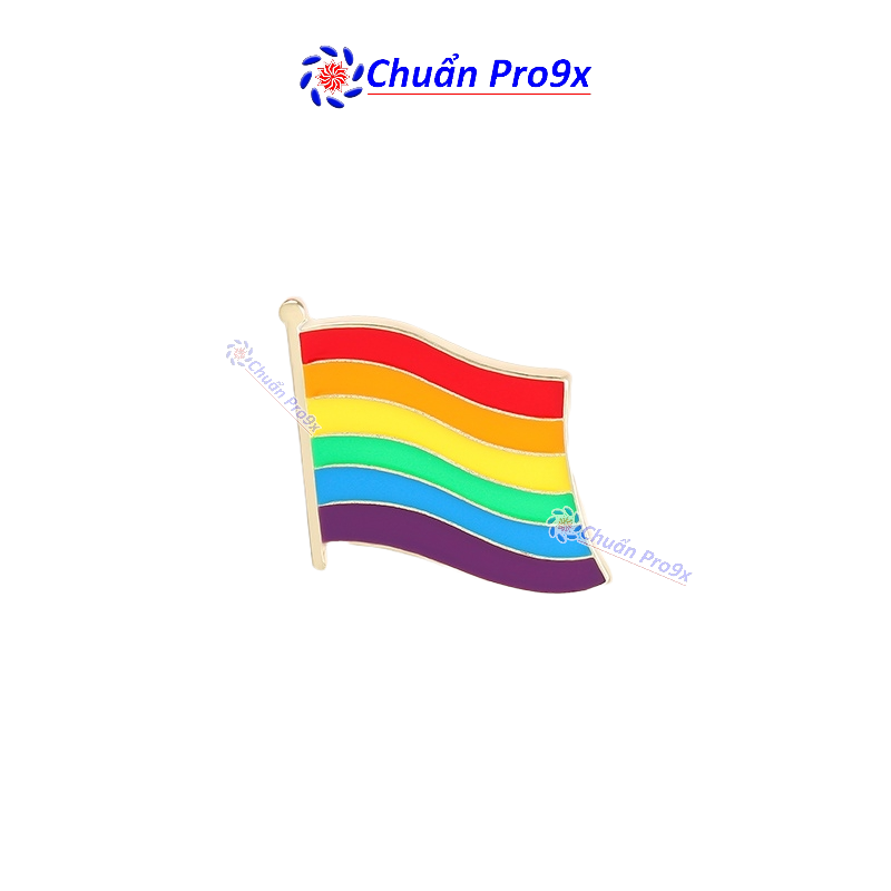 Ghim cài áo LGBT cờ lục sắc tự hào K322