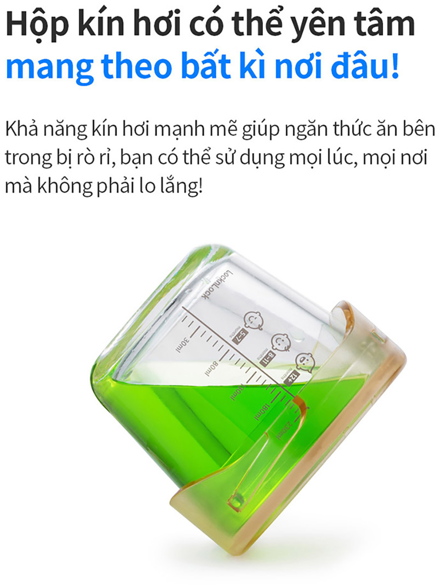 Bộ 3 hộp thủy tinh đựng thực phẩm cho bé LocknLock Baby Food container LLG542S3IVY - 280ml, Nắp vặn chống tràn, chất liệu không BPA an toàn cho trẻ em, có vạch chia - Hàng chính hãng