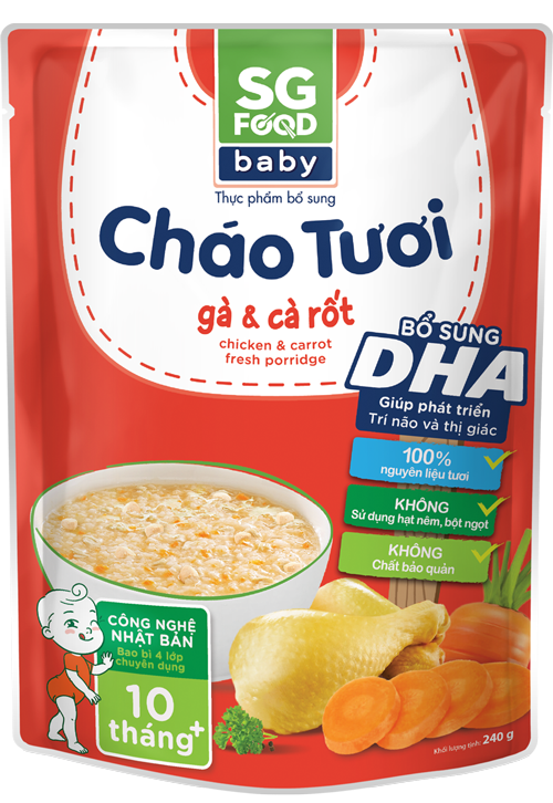 Cháo tươi Baby Sai Gon Food vị gà &amp; cà rốt 240g