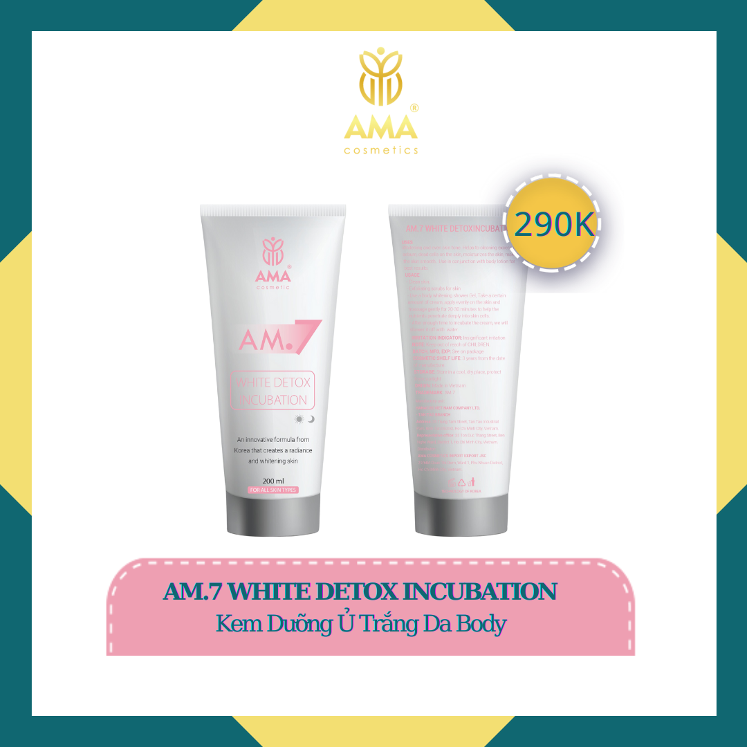 Kem Dưỡng Ủ Trắng Body AMA AM.7 WHITE DETOX INCUBATION