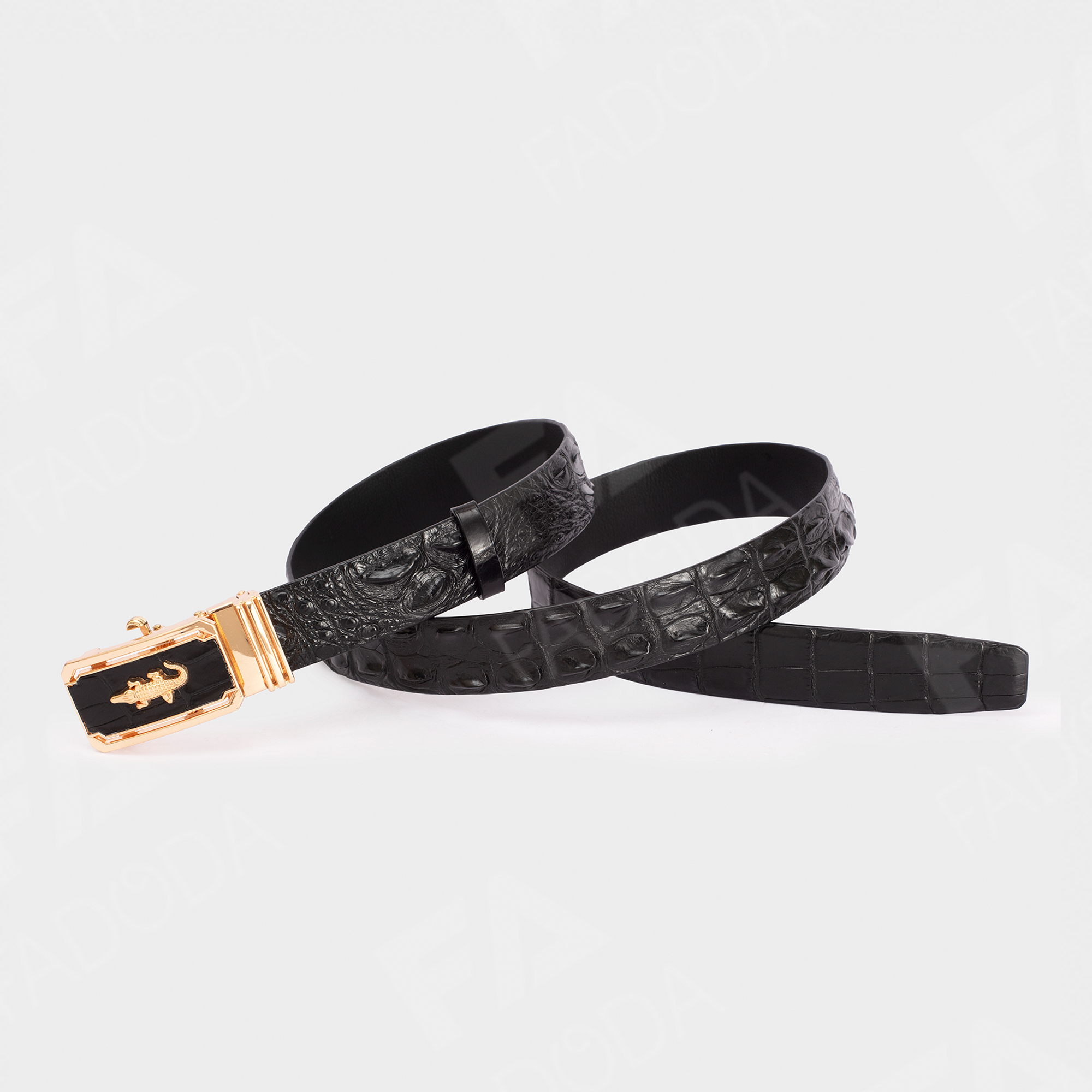Thắt lưng cá sấu Fa do da FCB01GD dây liền nguyên con bản rộng 3.5 cm
