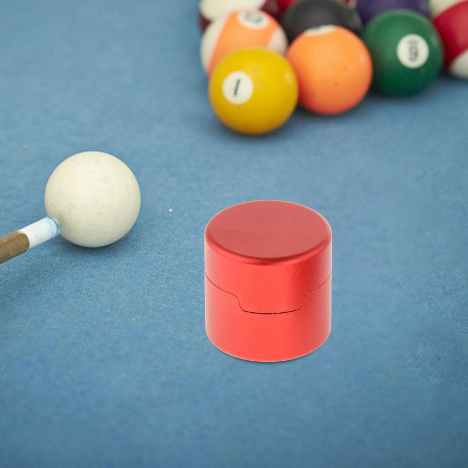 Pool Cue Chalk Holder Portable Aluminum Alloy Box Billiards Accessories Red