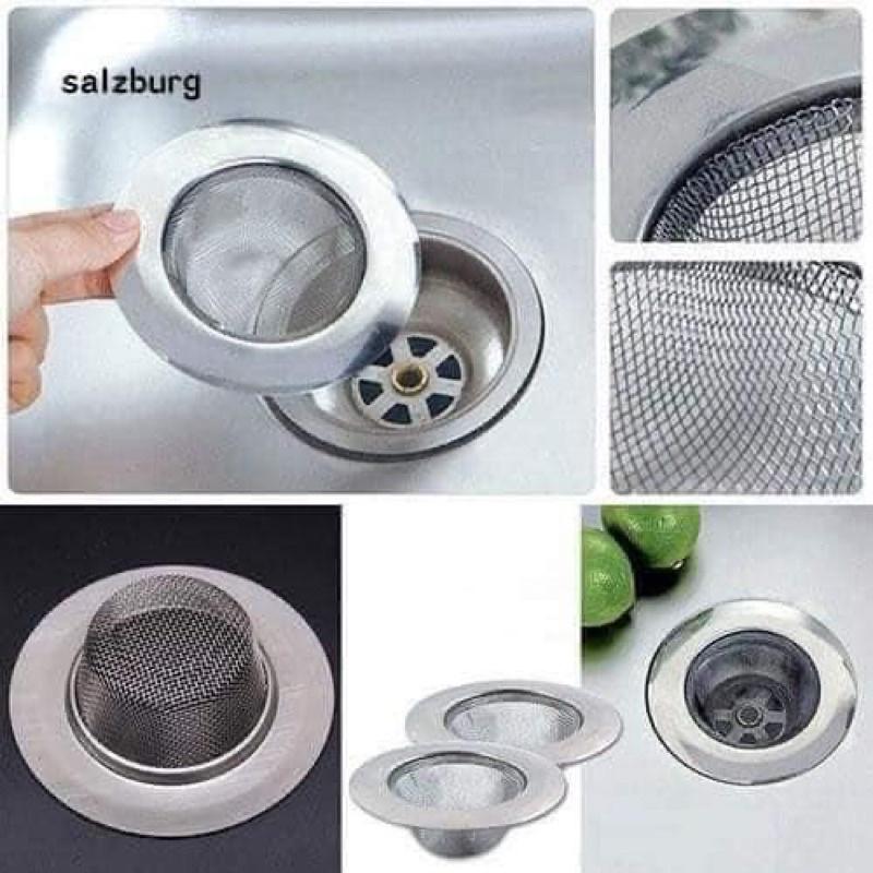 2 Giỏ lọc rác bồn rửa bát, nhà tắm, khung lưới lọc rác bằng inox sáng bóng