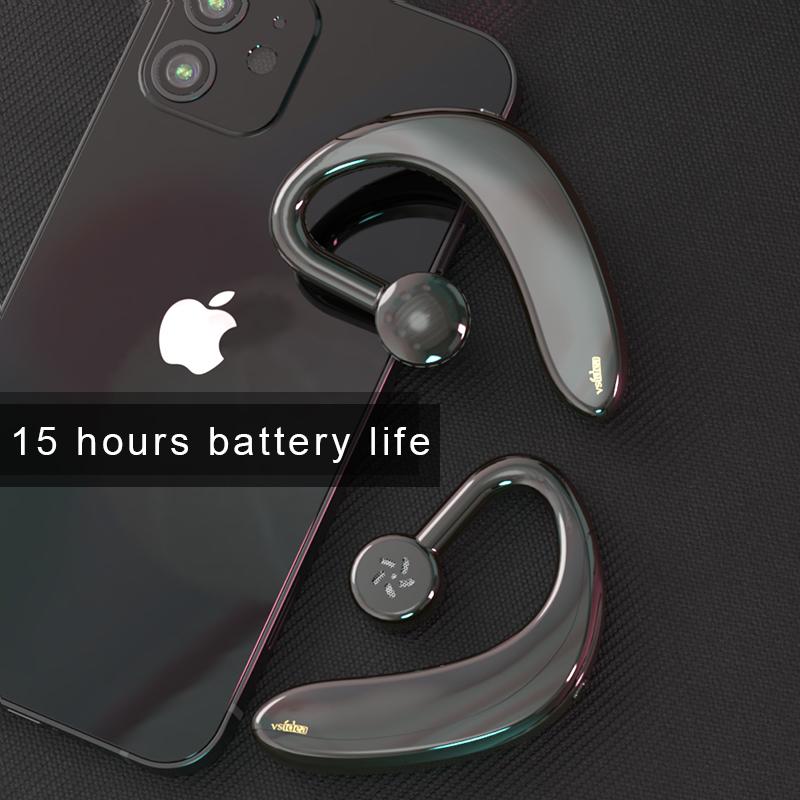 Hai Tai Stereo Kinh Doanh Tai Nghe Không Dây Dẫn Truyền Xương Không Trong Tai Lái Xe Tai Nghe Nhét Tai Lớn Pin Nút Cảm Ứng