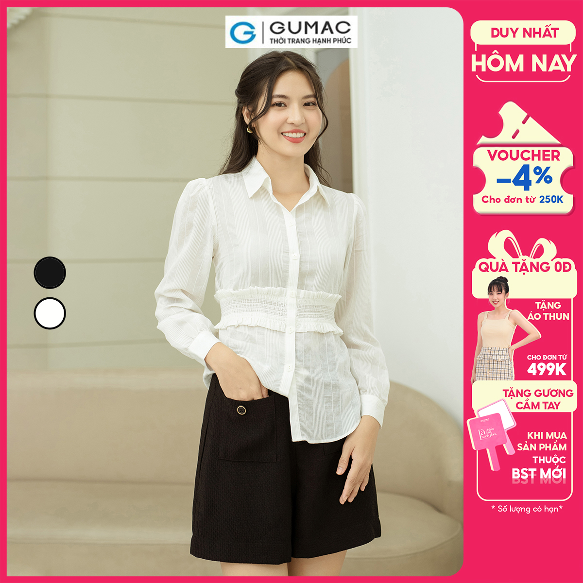 Quần short kiểu túi đắp GUMAC QD09053