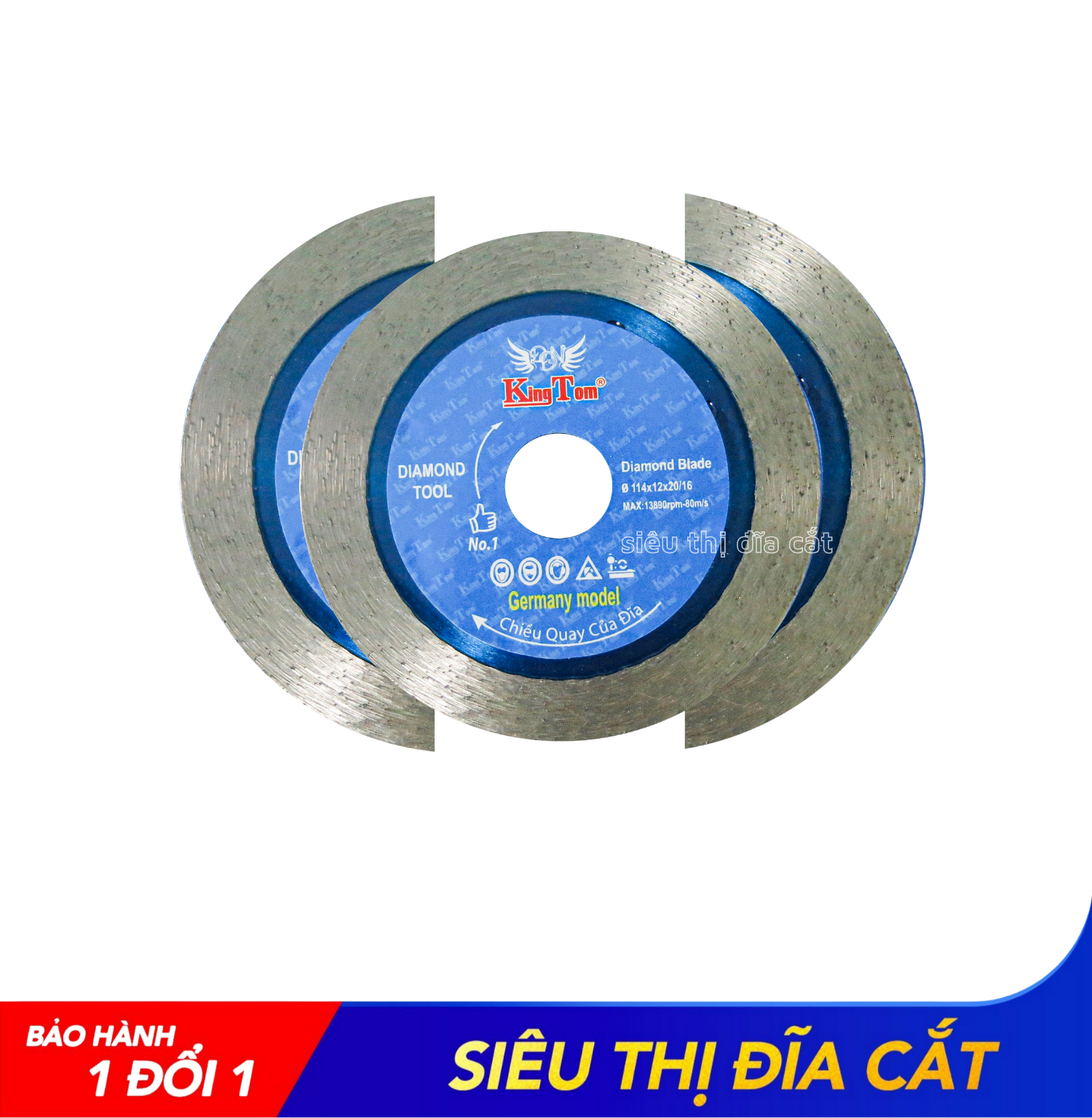 Lưỡi Cắt Gạch 100mm KingTom Me Dày Ướt - Siêu Bén - Siêu Bền