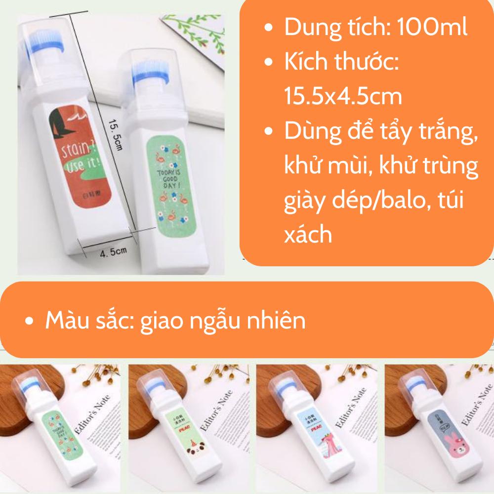 Lọ tẩy trắng giày dép, túi xách siêu sạch cực nhanh Xiaobai 100ml