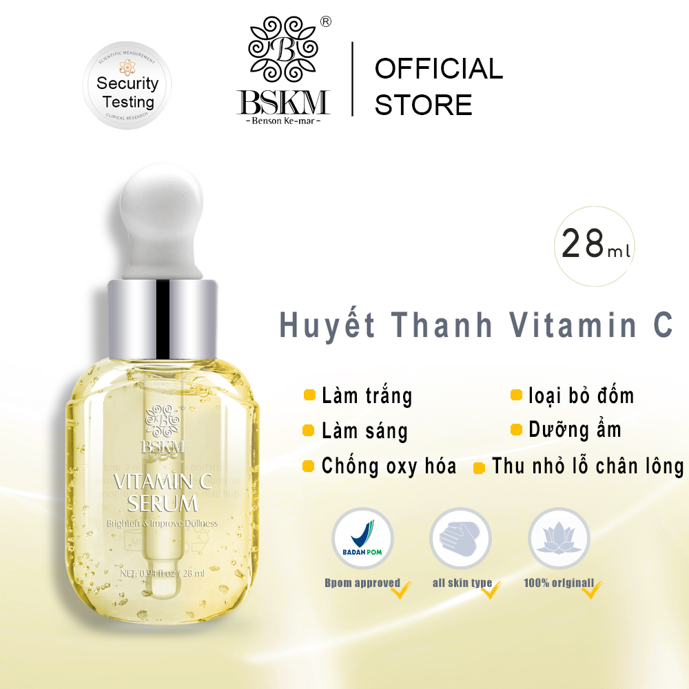 Serum Vitamin C BSKM Giảm Nếp Nhăn Cải Thiện Da Mặt Serum Làm Trắng Da Chống Lão Hóa Mỹ Phẩm 28Ml