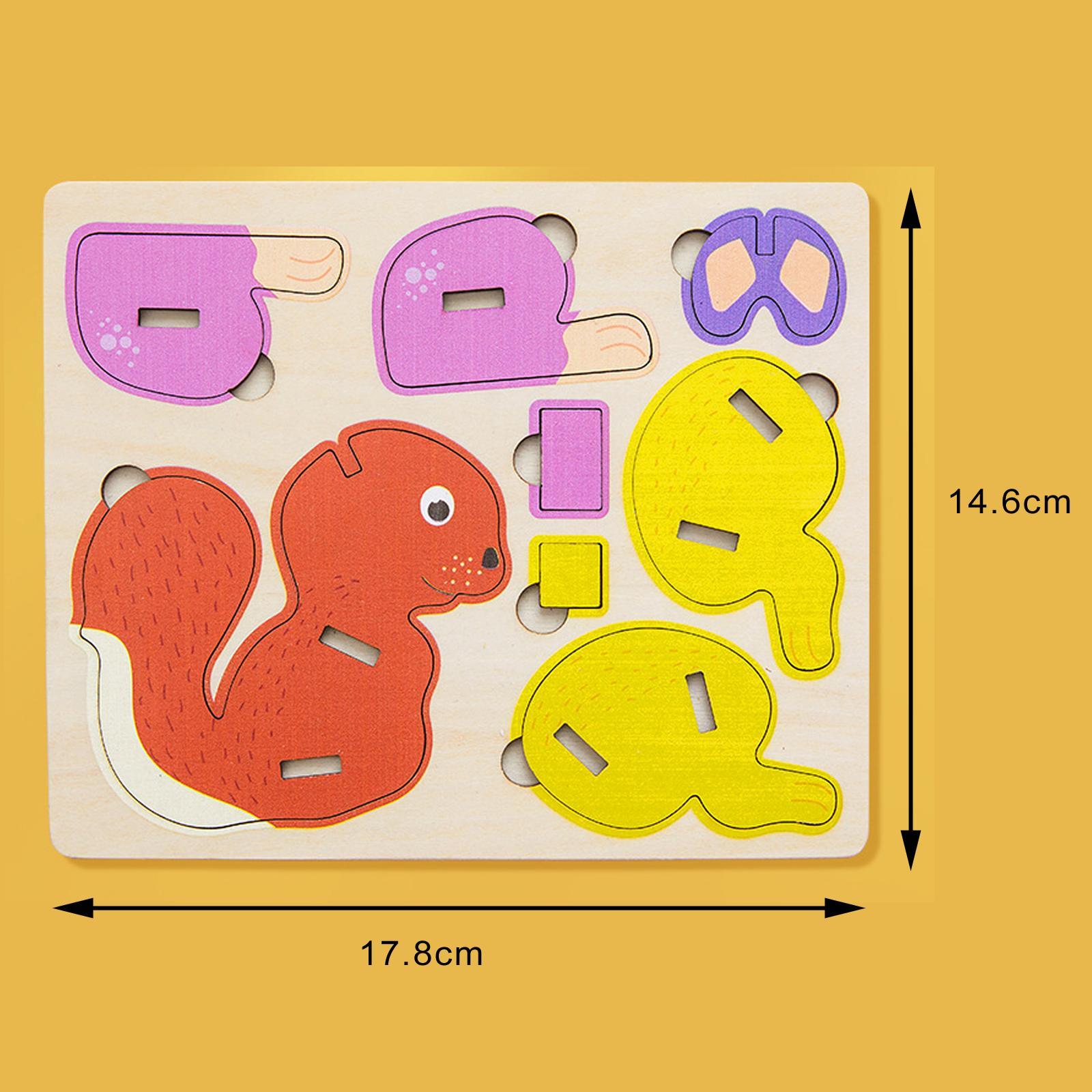 Animal Jigsaw Puzzles Cognition Intelligence Puzzle for Children Kids Preschool Gift