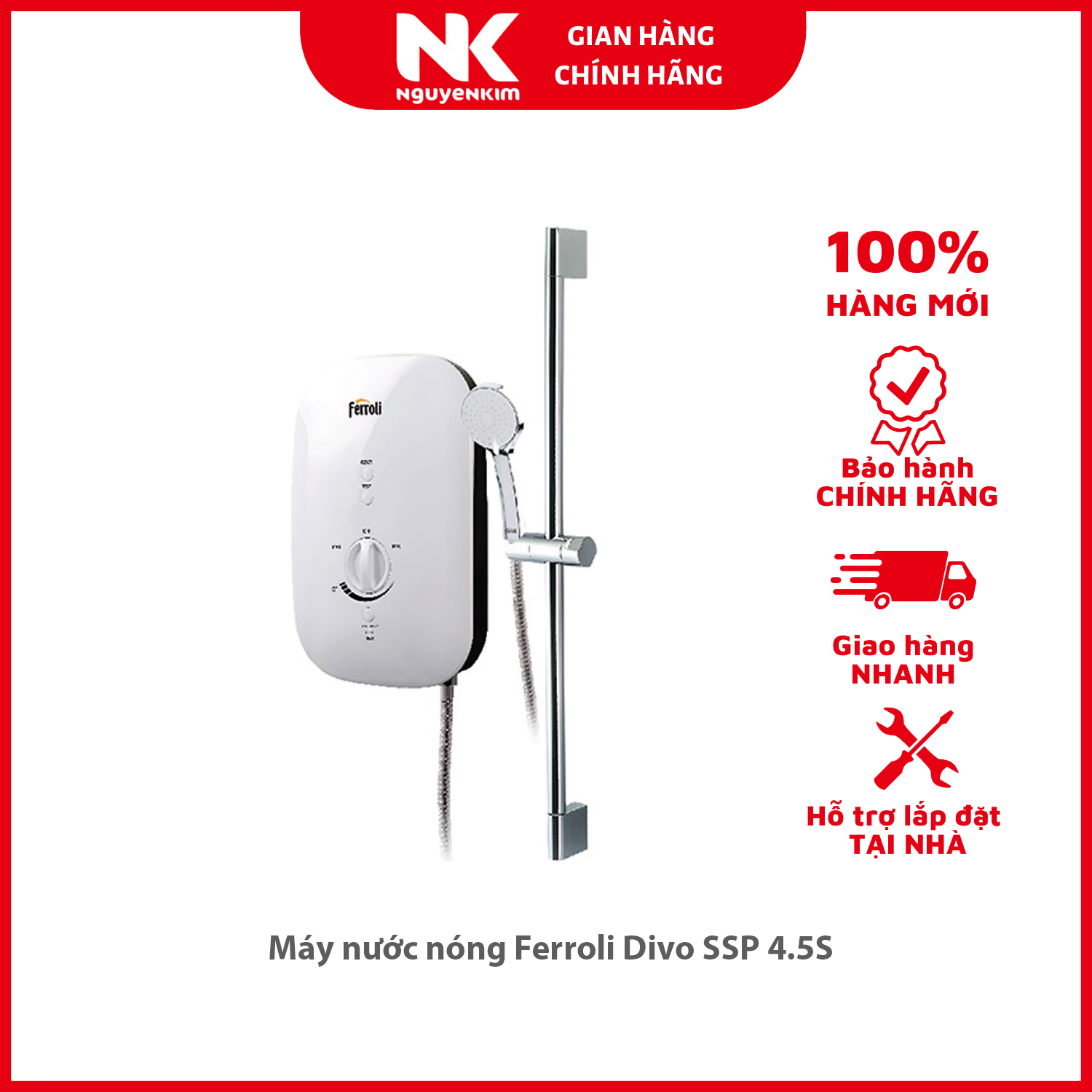 Máy nước nóng Ferroli Divo SSP 4.5S - Hàng chính hãng