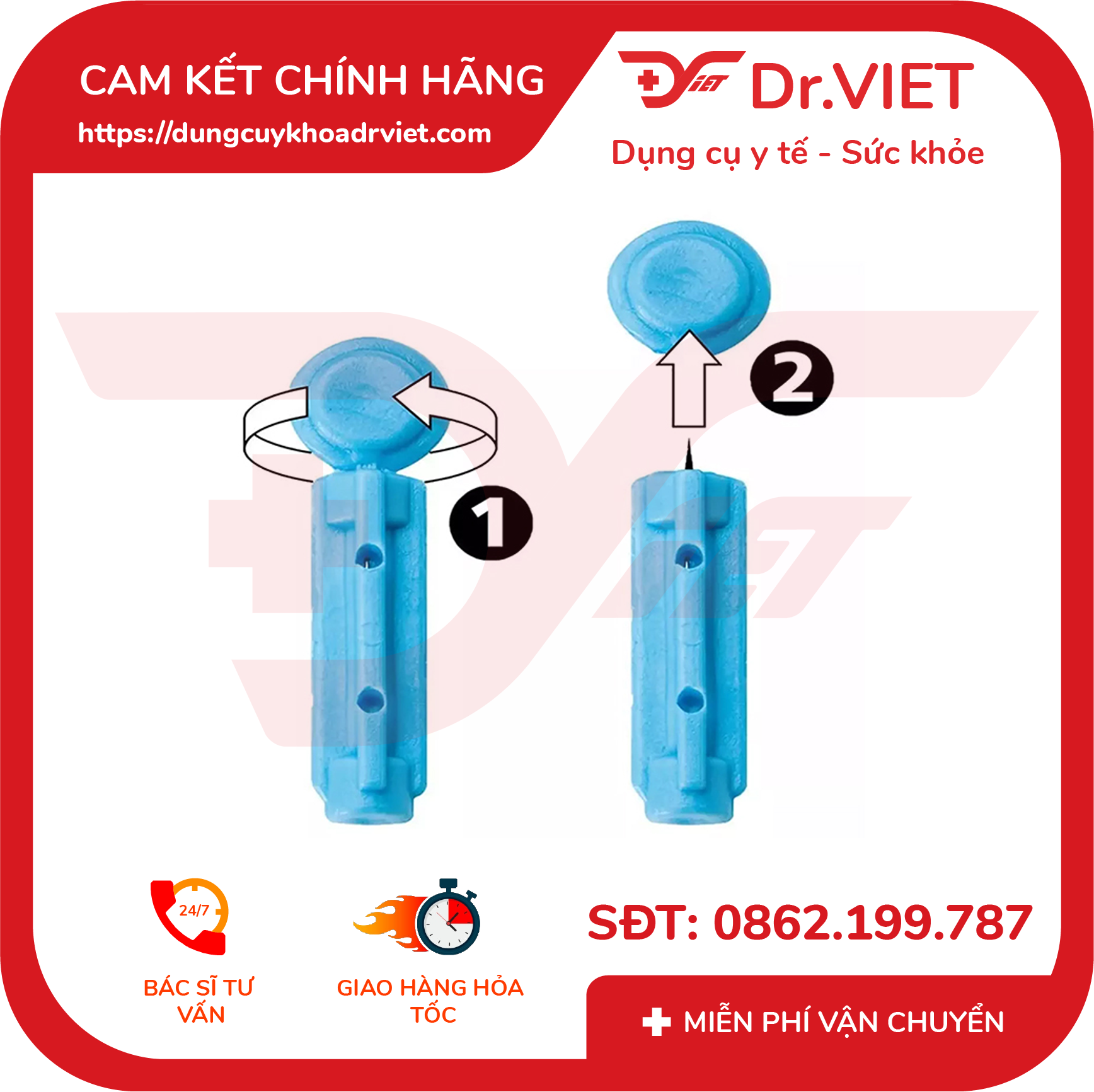 Que Thử Đường Huyết Yuwell Y330 chính hãng - hộp 50 que giúp theo dõi và kiểm tra đường huyết nhanh và chính xác- Drviet