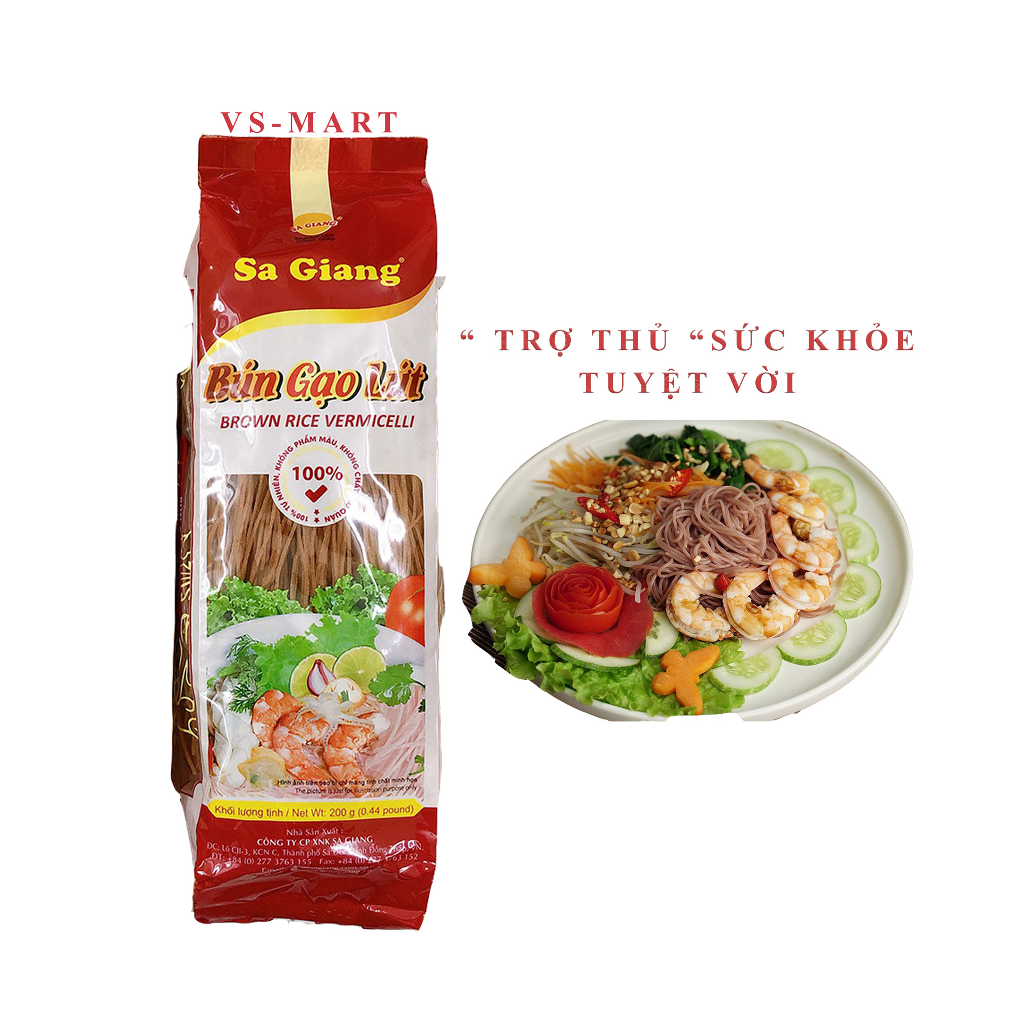 Bún gạo lứt / Sa giang 200G / Giảm cân hiệu quả / Hữu cơ huyết rồng