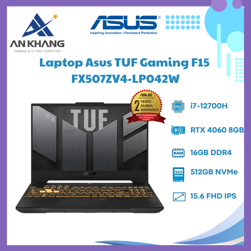 Laptop ASUS TUF Gaming F15 FX507ZV4-LP042W - Hàng Chính Hãng - Bảo Hành 24 Tháng