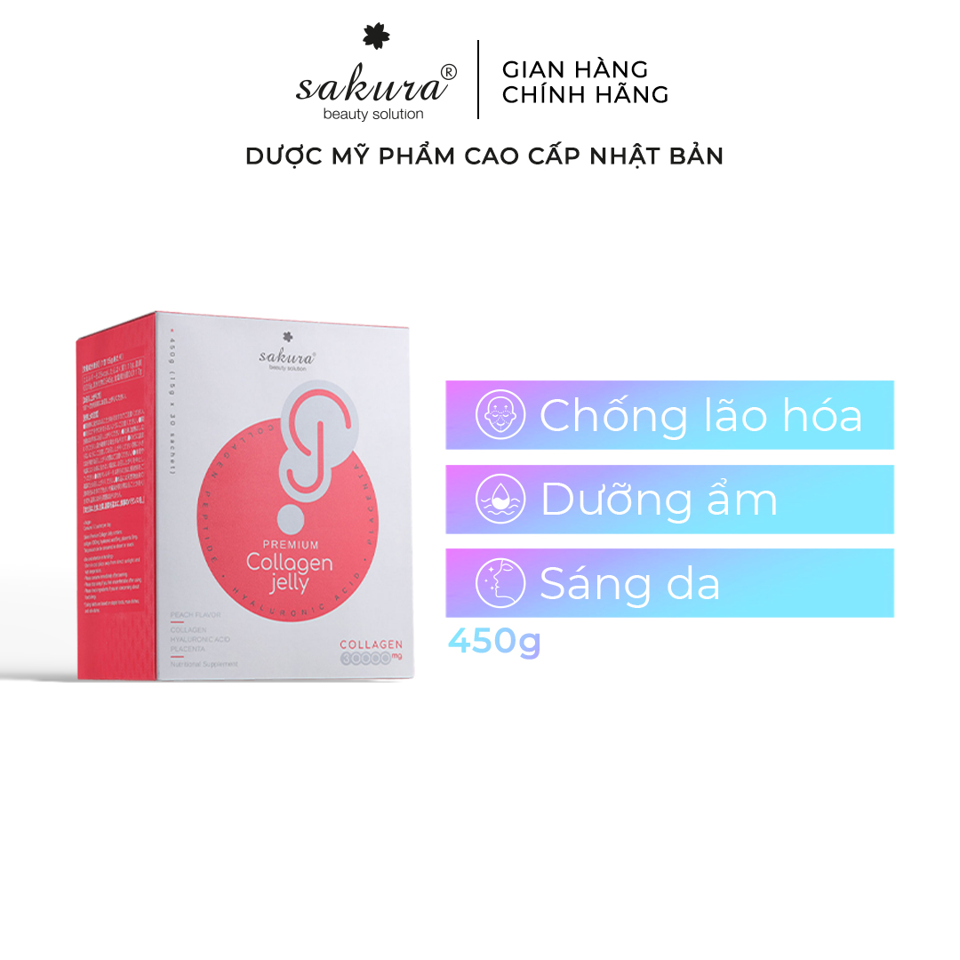 Thạch Collagen Dưỡng Nhan Sakura Premium Collagen Jelly Placenta SPF 50