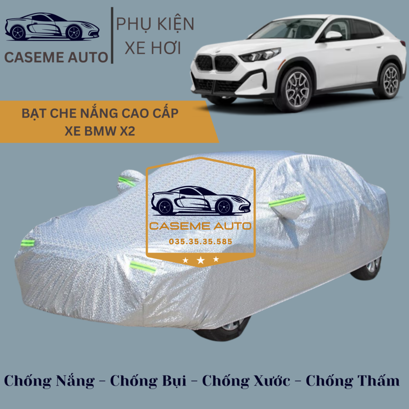 [BMW X2] Bạt phủ xe ô tô tráng nhôm cao cấp dành cho xe BMW X2 , 3 lớp chống nóng, chống thấm, chống bụi - Hàng Chính Hãng