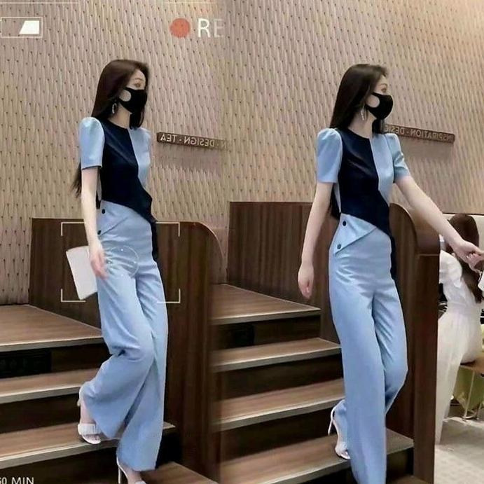 SÉT BỘ LỤA PHỐI MÀU QUẦN ỐNG RỘNG CAO CẤP