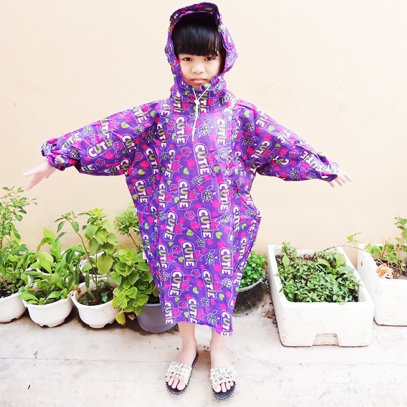 Áo Mưa Trẻ Em Unisex 1–4 Tuổi – Áo Mưa Trùm Kín Vải Dù Chống Nước, Họa Tiết Hoạt Hình, Gọn Nhẹ Có Túi Đựng, Giao Màu Ngẫu Nhiên