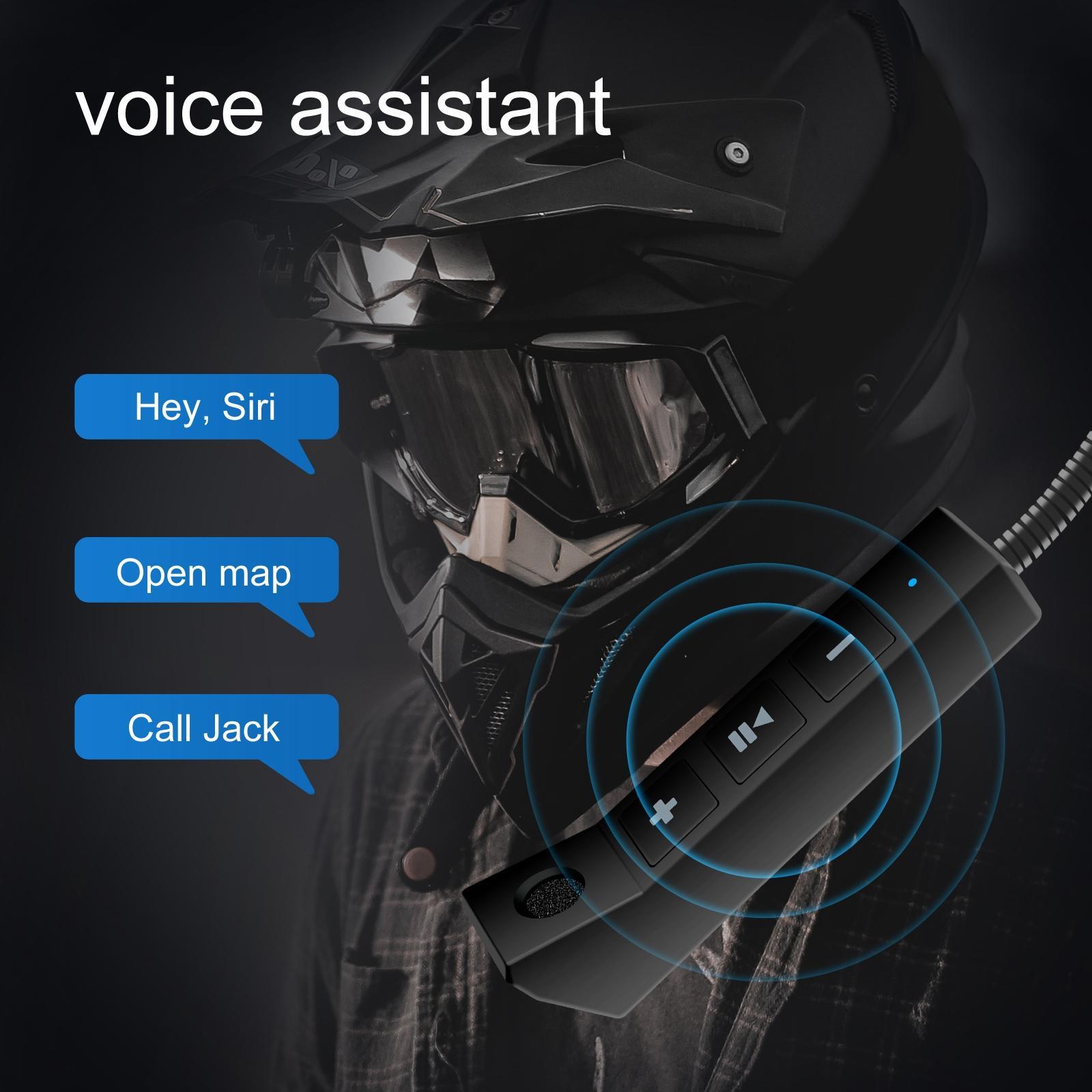 Motorcycle Helmet Bluetooth 5.0 Headset Noise Canceling Earphone Fit for Riding