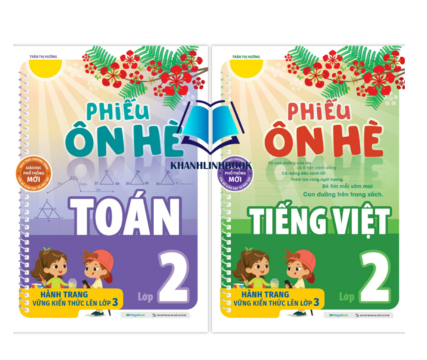 Sách - Combo Phiếu ôn hè Toán và Tiếng Việt Lớp 2