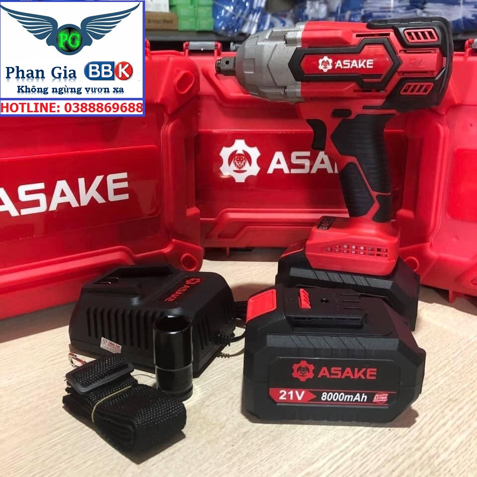MÁY SIẾT BULONG CAO CẤP ASAKE MỞ ỐC 38mm PIN 15 CELL 8.0 AH