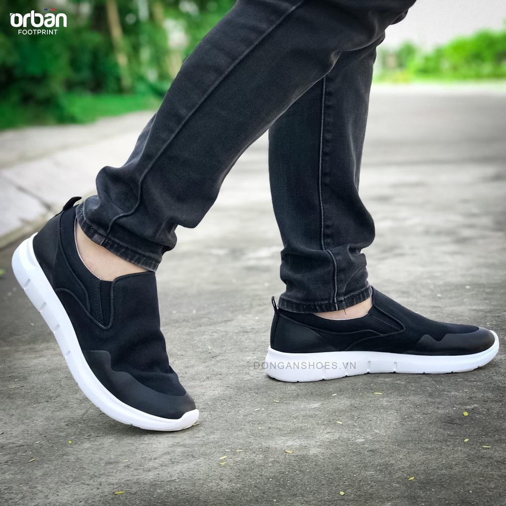 Giày slipon nam đế cao Urban TM1907 vải đen