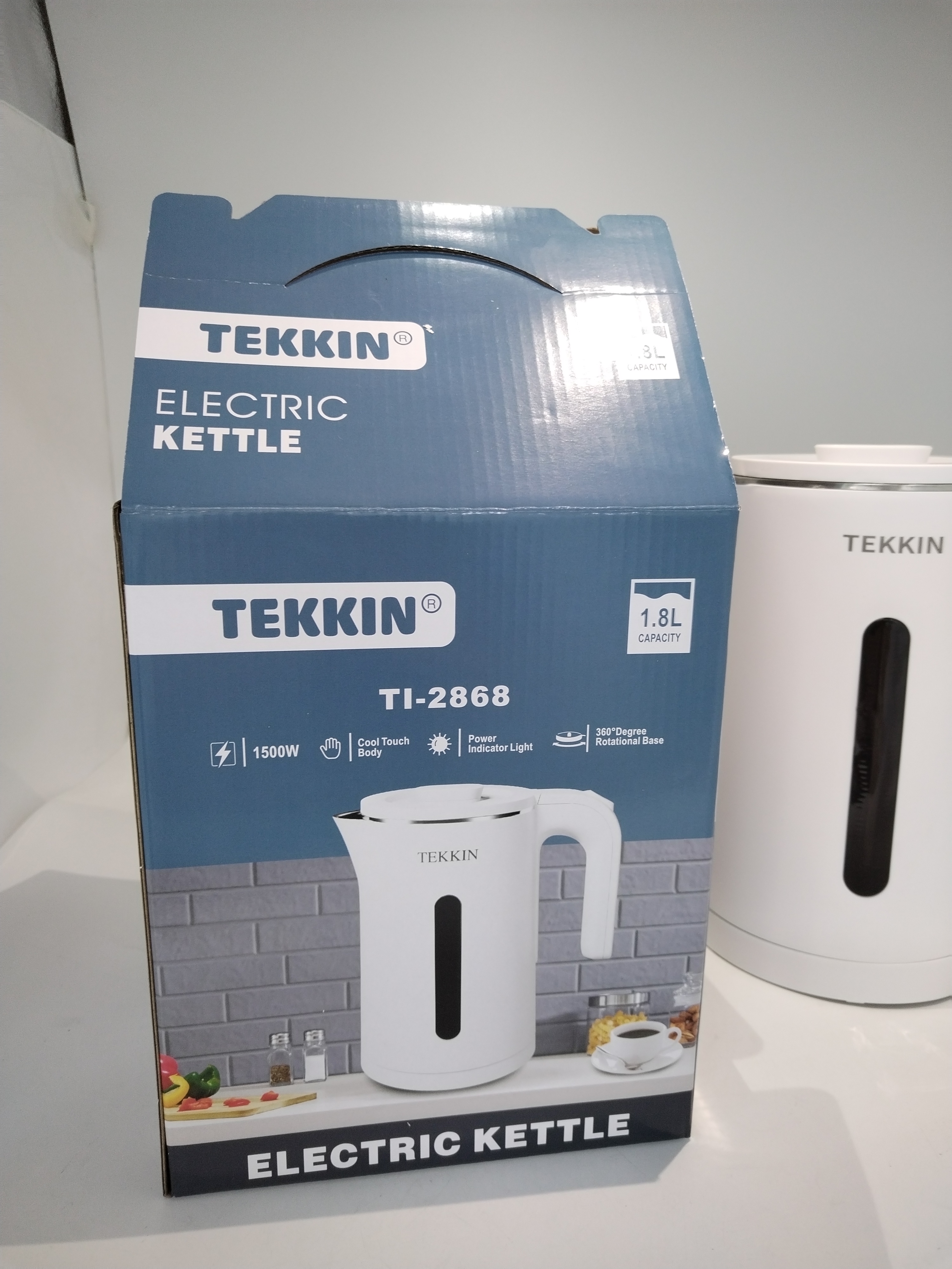 Ấm siêu tốc tự ngắt TEKKIN TI-2845 dung tích lớn 2.3L (dung tích sử dụng 1.8L) 2 lớp công suất 1500W bảo hành 12 tháng - hàng chính hãng