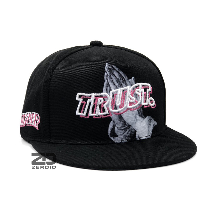 Mũ lưỡi trai hiphop, Nón snapback nam nữ Trust mã SN40 màu đen phong cách cá tính