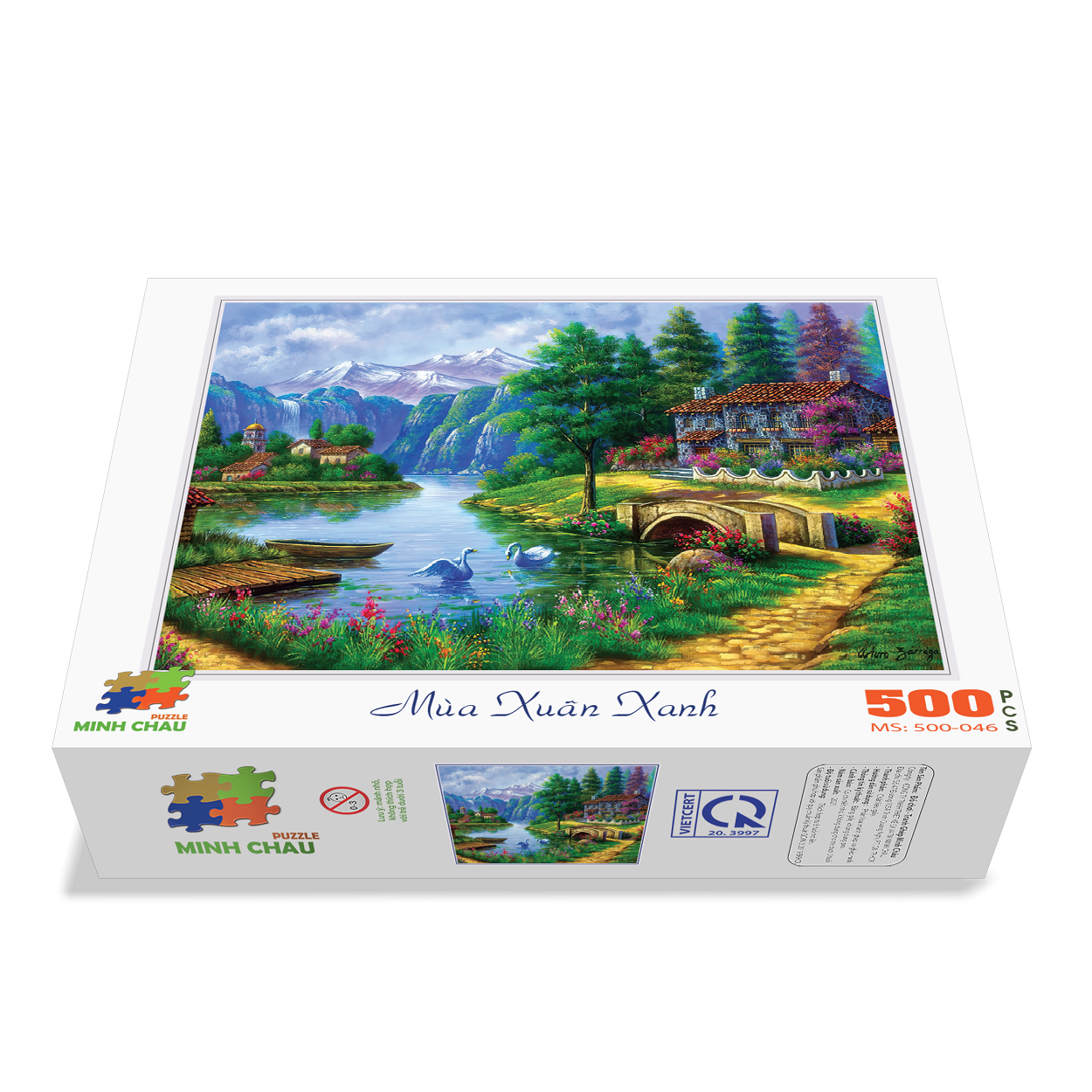 Bộ Tranh Xếp Hình Minh Châu 500 Mảnh – Mùa Xuân Xanh (Kích Thước 40x50cm)