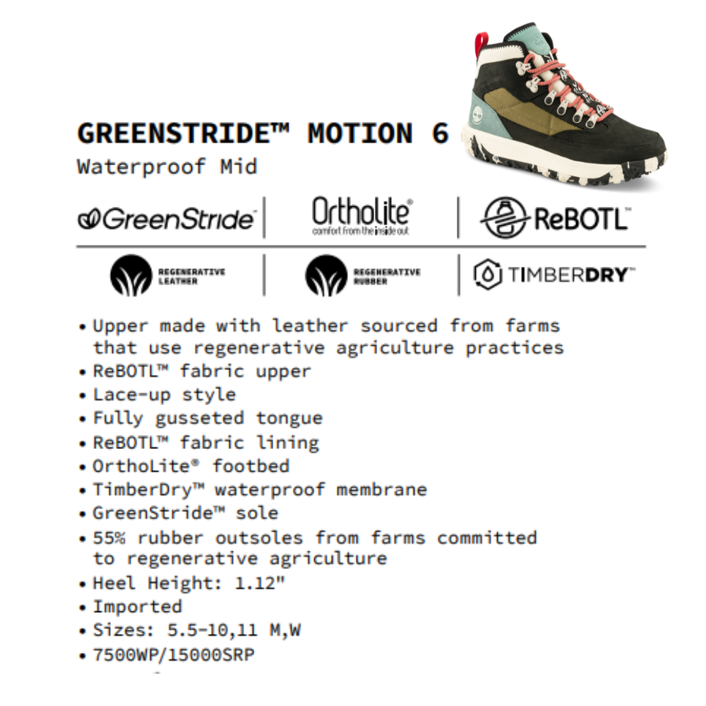 [Original] Timberland Giày Nữ Leo Núi Waterproof GreenStride Motion 6 Hiker TB0A2MT904