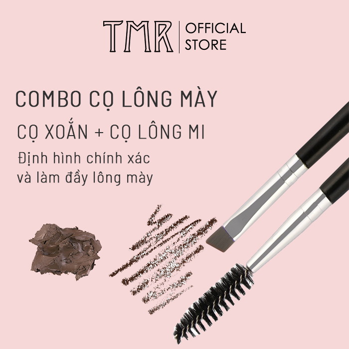 Cọ Tém Lông Mày Trang Điểm  TMR Chic Eyebrow Set bộ đôi trợ thủ đắc lực cho mày ngài sắc nét và gọn gàng