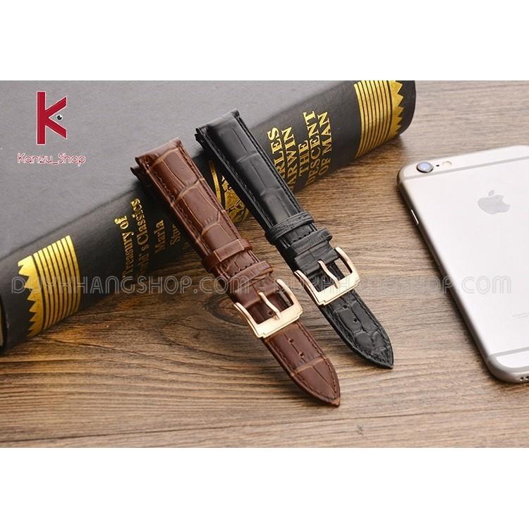 Dây Đồng Hồ Da Bò Dập Vân Da Cá Sấu - Dây Da Đồng Hồ 18mm 20mm 22mm