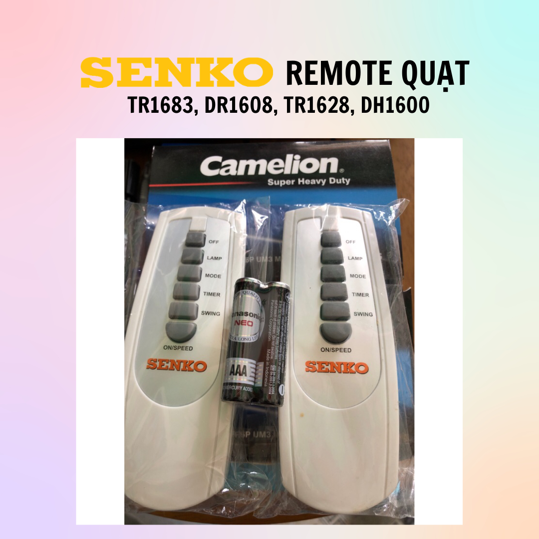 Remote Điều Khiển Quạt Senko Mã TR1683, DR1608, TR1628, DH1600 - Hàng Chính Hãng