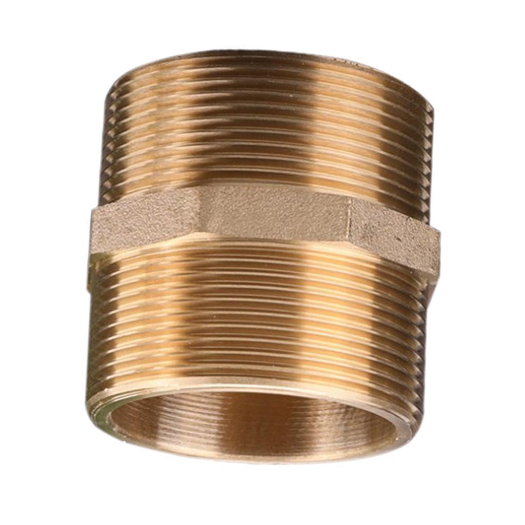 Brass Pipe Hex Nipple Fitting Adapter Male Thread Water Oil Connector DN50