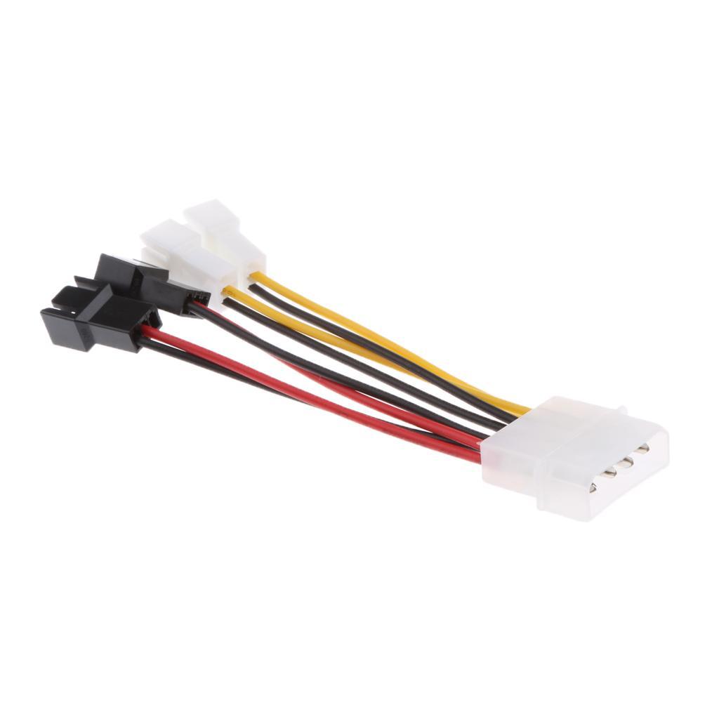 4pieces 4 Pin To Case Cooling Fan 4x 3-pin Power Speed Reduction 2x5V 2x12V