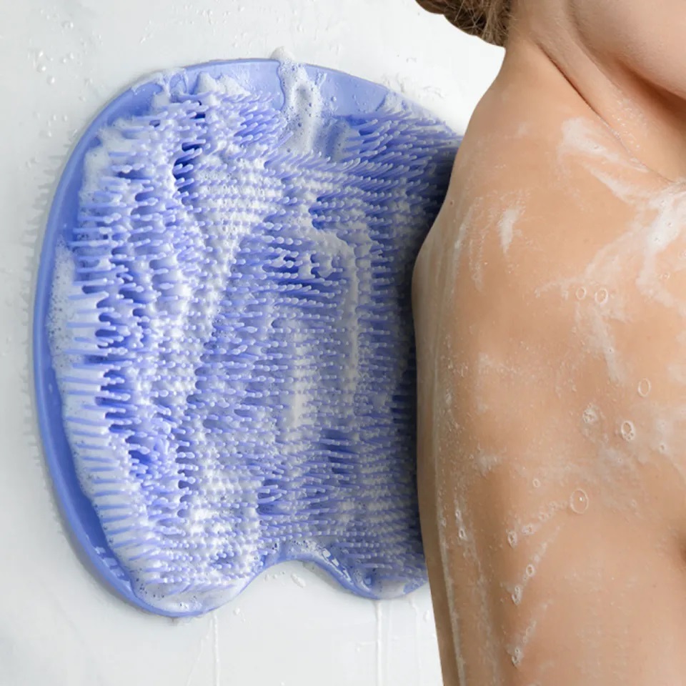 Tấm Chà Lưng, Cọ Chân Tạo Bọt Silicon Dán Tường Massage Tiện Lợi