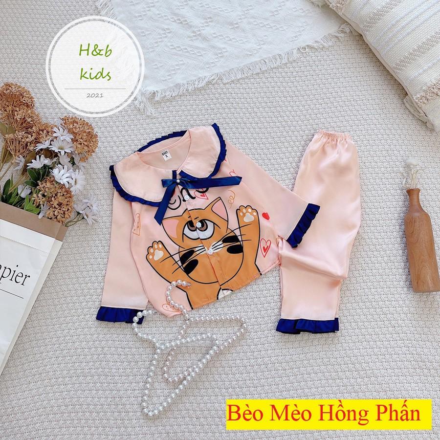 [ Mã Độc Quyền ] Bộ Mặc Nhà dài tay cao cấp Pijama Lụa 3D Cao Cấp Cho Bé