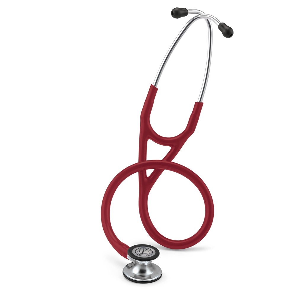 Ống nghe y tế 3M Littmann Cardiology IV, mặt nghe phủ gương, dây nghe màu đỏ Burgundy, 27 inch, 6170