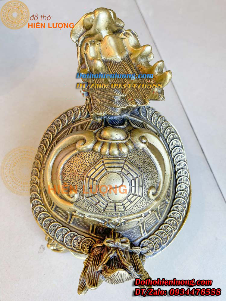 Tượng Long Quy Lưng Bát Quái Bằng Đồng Nguyên Chất Cao 22cm, Nặng 2,5kg Đẹp Tinh Xảo - Đồ Thờ Hiên Lượng