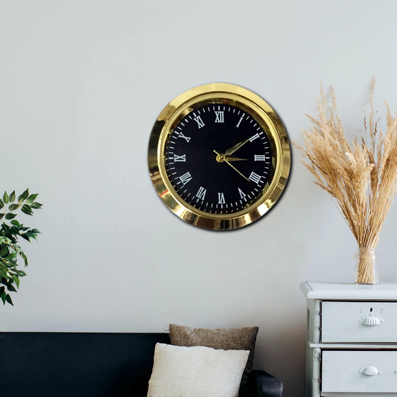 2xRound Clock Insert Easy to Read Metal Mini Clock Roman Numerals Clock Face