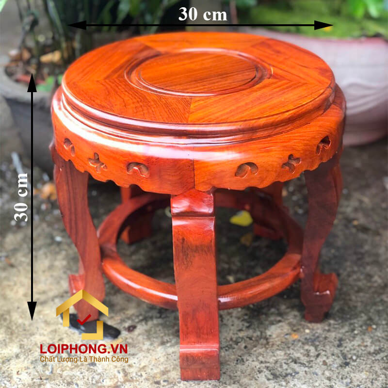 Đôn gỗ tròn gỗ hương 30x30 cm chất lượng