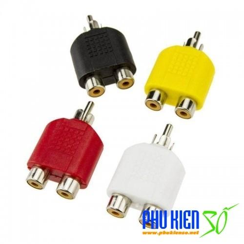 Đầu chia jack loa hoa sen AV (RCA) 1 ra 2 (1 chiếc)