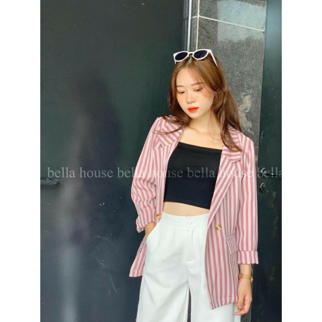 Áo blazer nữ kẻ sọc hàn quốc cá tính