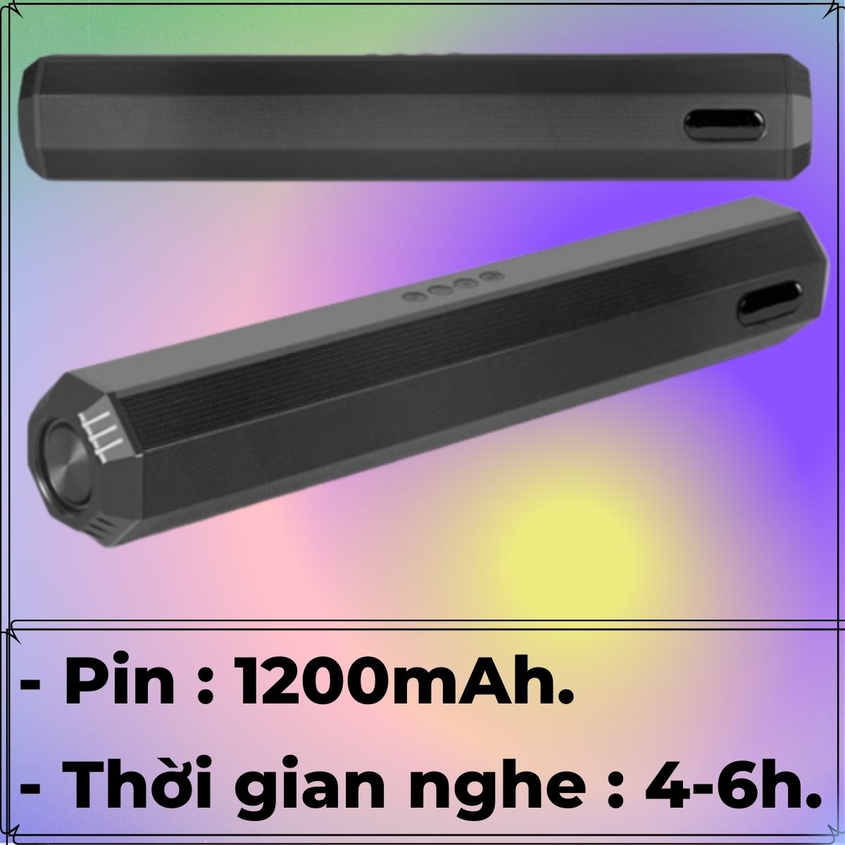 Loa Bluetooth A21 Nghe Nhạc 2 Loa 5W Công Suất Lớn + 2 Bass, Pin 1200mAh, Bass Mạnh, Hỗ Trợ Khe Cắm Thẻ Nhớ, USB, Đài FM