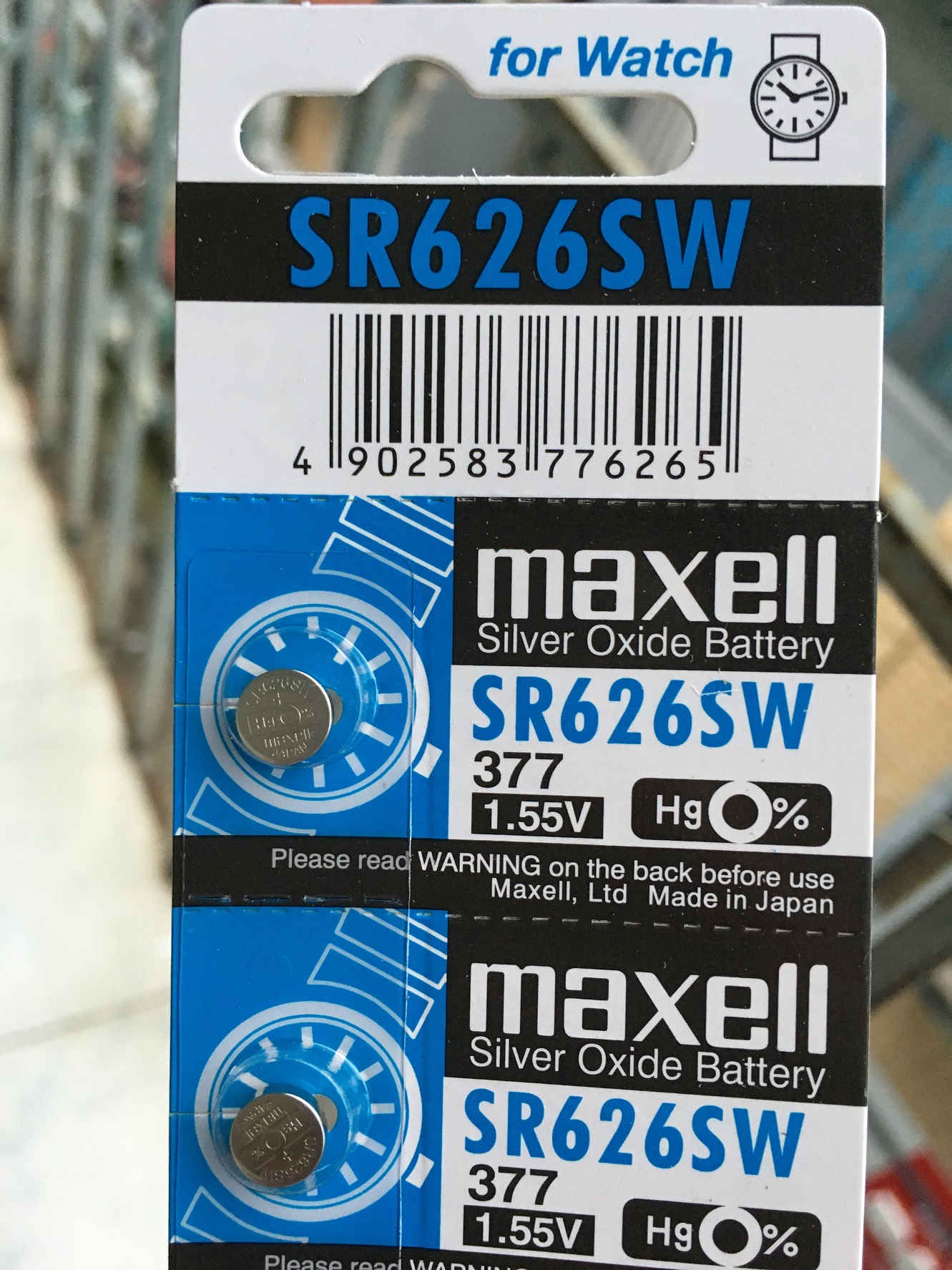 Pin Đồng hồ đeo tay Maxell SR626SW 1.55V 377