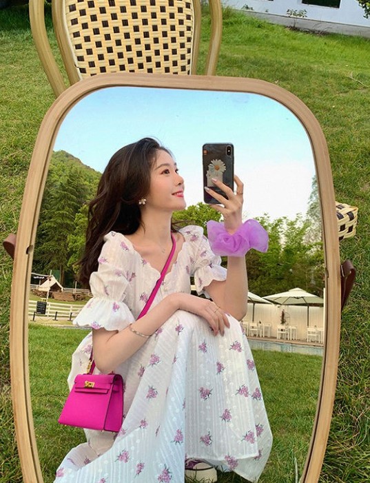 Đầm Maxi Tay Ngắn Hoạ Tiết Hoa Hồng Thời Trang Mùa Hè Cho Phái Nữ