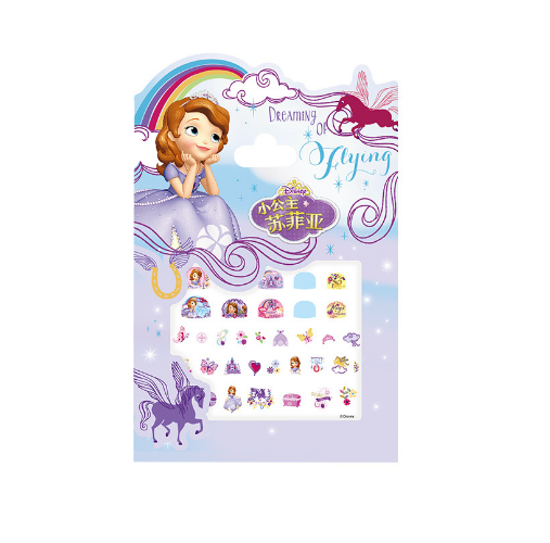 Combo 5 tờ Nail Sticker ngẫu nhiên , miếng dán móng tay hoạt hình kiểu vuông Frozen Princess Tsum Unicorn Minnie Sofia cho trẻ em 002