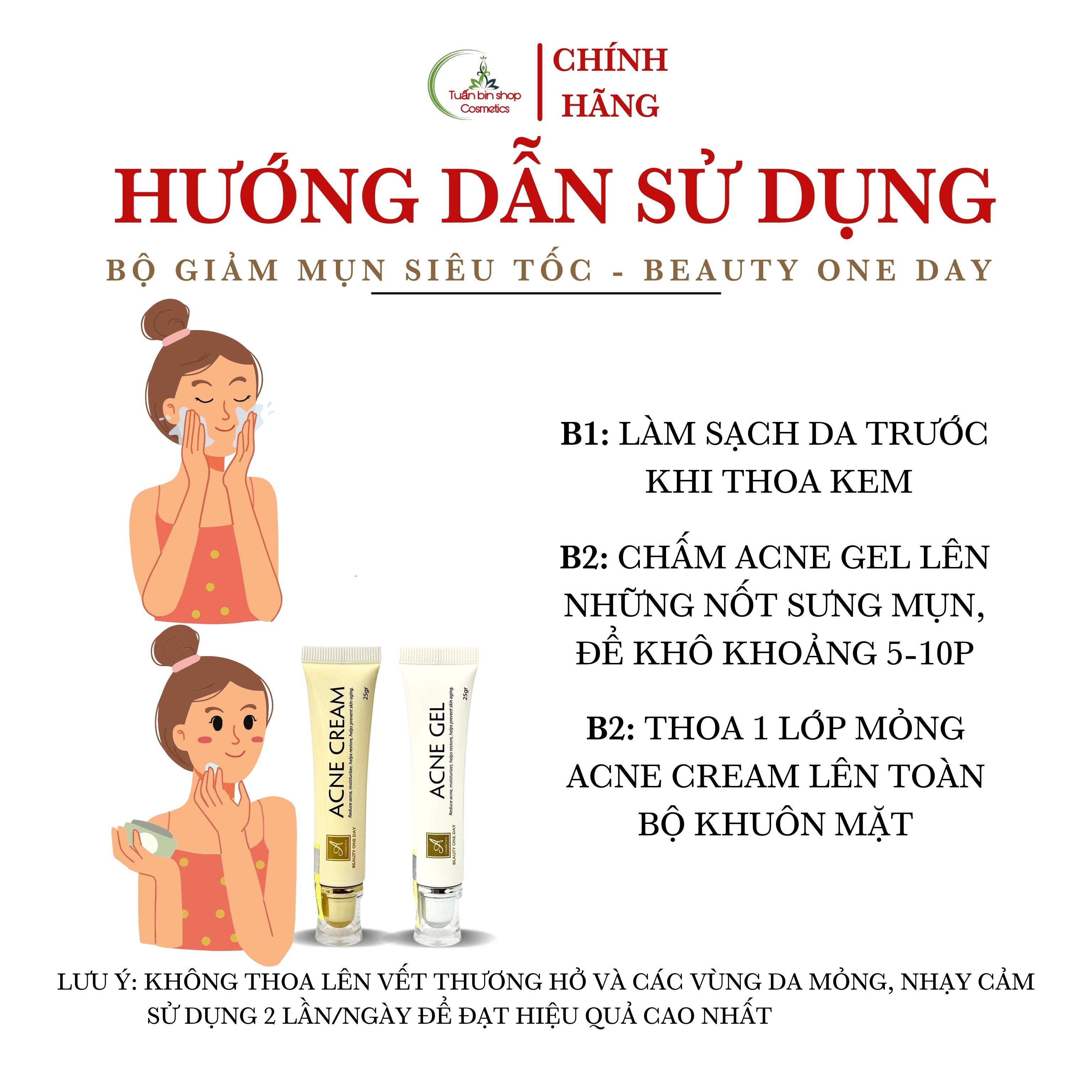 Kem giảm mụn siêu tốc độ Beauty one day Acosmetics, mờ thâm mụn, trắng da mặt 50g