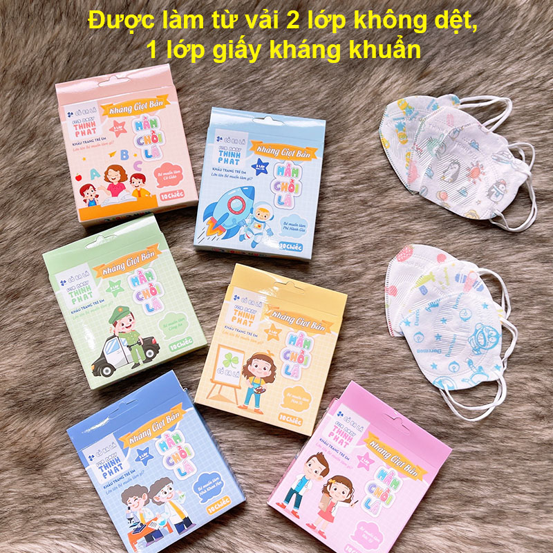 Khẩu trang mầm chồi lá cho bé, Khẩu trang 3D cho bé 4-10 tuổi kháng giọt bắn, kháng khuẩn Baby-S – SM018